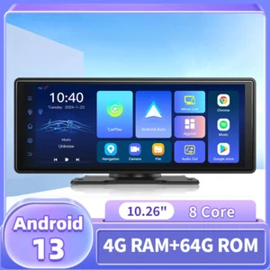 Car Stereo with Wireless CarPlay & Auto GPS Navigation Voice Control Dash Cam - Picture 1 of 23