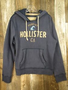 Hollister California Sweatshirt Womens Large Faded Blue Hoodie Cotton Poly Blend