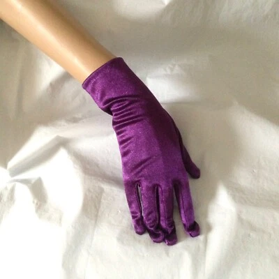 Wrist length Satin Gloves - Royal Purple / Wedding/ Bridal/ Formal Occasions