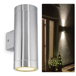 Wandlampe TIRA up&down Außen-Aufbau-Wandleuchte Edelstahl, 2 x GU10 5W warmweiß - Bild 1 von 7