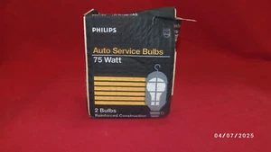 2 Vintage NOS Philips 75 Watt Auto Service Bulbs 120 Volt Rough Service - Picture 1 of 2