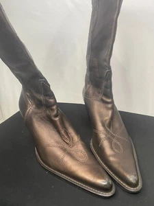 L@@k: FRANCO SARTO RARE POINTED J TOE WESTERN COWBOY STYLE 8 M SUEDE LEATHER - Picture 1 of 14