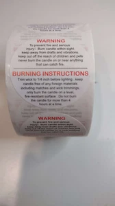 Candle Warning Labels 1.50 Inch | 500 Labels per Roll - Picture 1 of 2