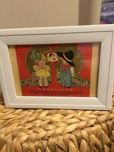 1920’s Framed Valentine’s Card. Sz 4x6. Sweet Gift! - Picture 1 of 5