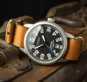 Aviador, ejército soviético, fuerza aérea URSS, reloj de pulsera soviético, correa de calendario - Imagen 1 de 7