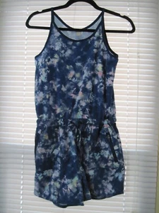 Athleta Girl Jumpsuit Romper Ready To Go Tie Dye Purple Blue Sz 14 XL excellent - Picture 1 of 3
