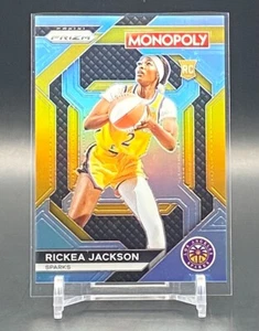 2024 Panini Prizm Monopoly WNBA Rickea Jackson Rookie Light Blue #/199 Sparks RC - Bild 1 von 3