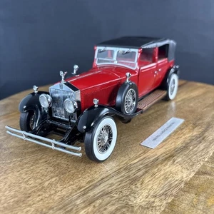 Franklin Mint 1929 Rolls Royce Phantom I Cabriolet De Ville Red 1/24 Diecast   - Picture 1 of 23
