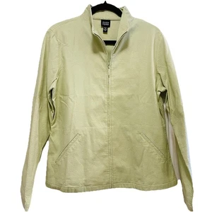 Chaqueta EILEEN FISHER Amarillo Claro/Verde Tejido Gofre Cremallera Completa Ligera Talla M Nueva sin Etiquetas - Imagen 1 de 7