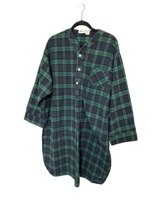 Camisón de franela a cuadros verde marino The Vermont Country Store para hombre talla XL - Imagen 1 de 5