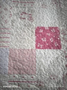 Superb VINTAGE PATCHWORK QUILT. Soft Faded Floral / Gingham Prints. Large - Picture 1 of 16