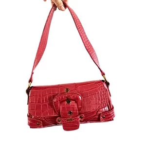 Vintage Y2k Fiorelli red faux crock skin cherry red bag. - Picture 1 of 9