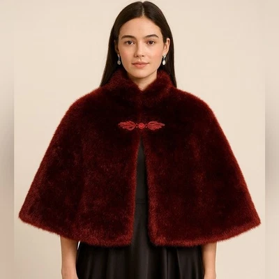 Capelet Terry Lewis Classic Luxuries rojo profundo pequeño Foto 1 de 4