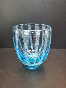 Vidrio artístico soplado a mano Portmeirion azul semilla vidrio burbuja doble anticuado  - Imagen 1 de 7