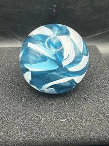Ro Purser Glass Eye Studio Cisco 5-Year Glass Marble Blue Swirl - Picture 1 of 15