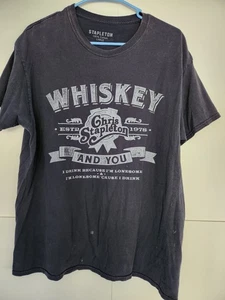 Authentic Chris Stapleton Concert T Shirt Large Whiskey And You Drink Lonesome - Picture 1 of 7