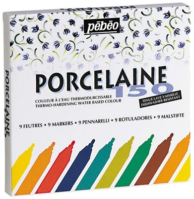 Pebeo Pe020010 Porcelaine 150 China Paint Marker Set 9/Pkg Asso Kitchen - Image 1 of 4
