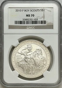 2010-P Boy Scouts Silver Dollar NGC MS 70 - Picture 1 of 4