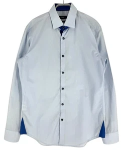 Hugo Boss Juri Slim Fit Anti Pieghe Casual Formale Size M - 39 15 1/2 - Foto 1 di 13