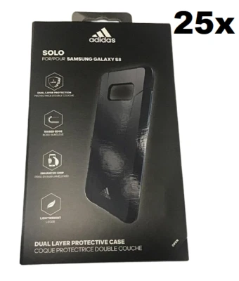NUEVO Lote de 25 Adidas Solo Funda Doble Capa Protección para Samsung Galaxy S8 Azul Marino Foto 1 de 2