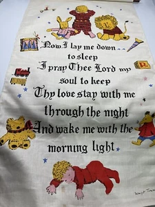 Vtg Child's Bedtime Prayer Banner Religious Wall Hanging Nursery Babies - Picture 1 of 10