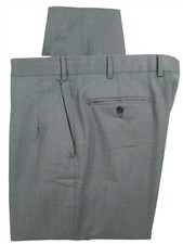 Alfred Dunhill Mens Grey Flat Front Wool Dress Pants 36x27 Italy Made