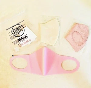 3-Pack 80R Washable Reusable Face Masks Cloth Pink Tan Cream - Picture 1 of 8