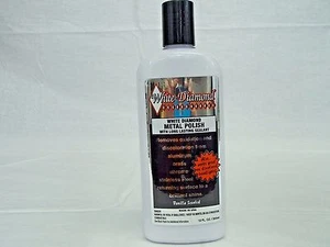 WHITE DIAMOND METAL POLISH W/ SEALANT 12 OZ BOAT MOTORCYCLE ALUMINUM CHROME USA - Picture 1 of 4
