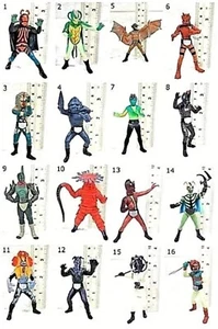 LOTE 2 FIGURA DE MONSTER GASHAPON MASKED CAME RIDER KAIJU KAIJIN Nº 1-16 Bandai - Imagen 1 de 53