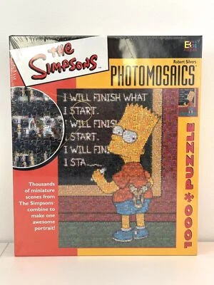 The Simpsons BART Photomosaics 1000 Piece Jigsaw Puzzle by Robert Silvers Sealed - Image 1 of 2