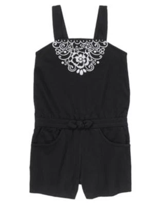 NWT Gymboree YelloW AND BLACK Black knit Embroidered Romper SZ 5 6 - Image 1 of 2