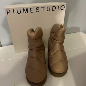 Nuevo Piumestudio Luna Camel Almohada Hinchada Botines Sin Cordones Talla 7 - Imagen 1 de 4