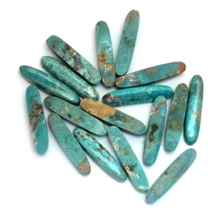 Cabujones turquesa azul/verde natural, forma ovalada, piedra preciosa pulida. - Imagen 1 de 6