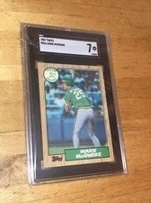 1987 Topps #366 Mark McGwire SGC 7 NEAR MINT ATHLETICS A’s Rookie Of The Year