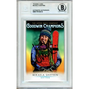 Mikaela Shiffrin Auto 2021 Goodwin Champions RC #55 Team USA Signed Beckett Slab - Picture 1 of 5