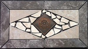 22 1/4 X 12" Azulejo Medallón - Daltile Continental Pizarra Azulejo y Acento Metal - Imagen 1 de 2