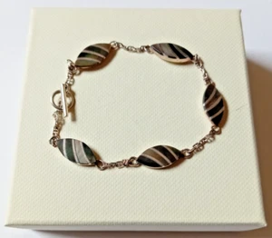 Sterling Silver 925 Vintage Abalone Bracelet - Picture 1 of 5