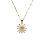 Pendant Necklace Shiny Golden Sunflower Women Men Zircon Fashion Jewelry Stylish