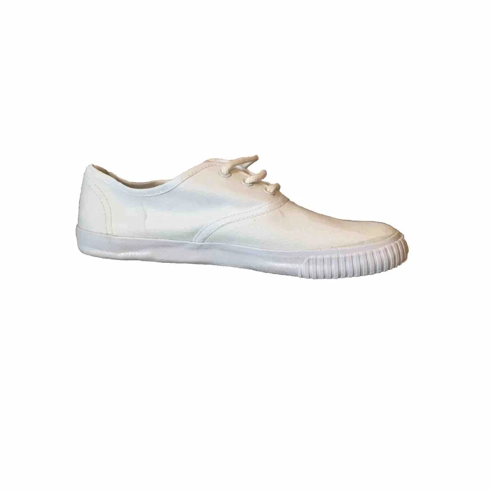 Unisex White Canvas Lace Up Trainers/Pumps- UK4📘 - Image 1 of 1