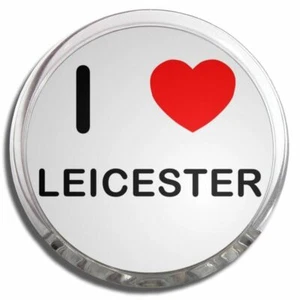 Leicester I Love Heart Memo Fridge Magnet Plastic Clip (58mm) - Picture 1 of 2