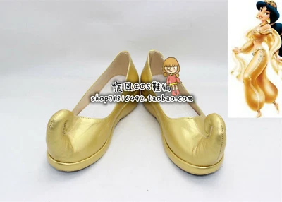 Moda nueva!! Zapatos con disfraces Aladdin Princesa Jazmín Dorado  Foto 1 de 4