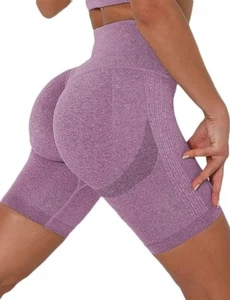 Pantalones cortos de yoga CROSS1946 para mujer sin costuras crujientes botín levantamiento de glúteos - Imagen 1 de 8