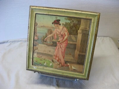 Ancienne boite à biscuit Pernot Dijon vers 1900 Art nouveau tôle litho - Photo 1/4