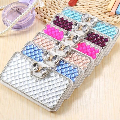 For iPhone 15 Pro Max 14 13 12 11 XS XR 8 7 Luxury Diamond Bling Leather Case - Image 1 of 4