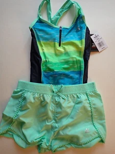 Girls New Size XL 16 Zero Xposure Swimsuit and Shorts Set Green New with Tags - Picture 1 of 17