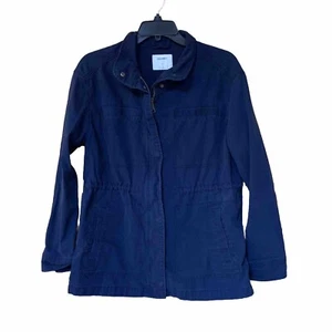 Old Navy Field Jacket Sz Small Navy Blue Inside Drawstring Waist Zipper - Picture 1 of 14