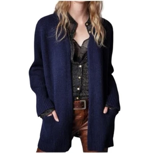 Zadig & Voltaire marineblaue Wollstrickjacke Marilou vorne offen Größe Small - Bild 1 von 11