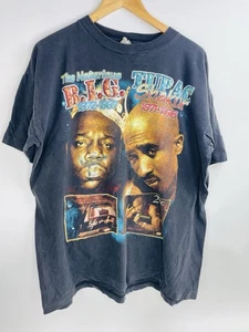 Vintage 90s 2pac Biggie Rap Tee Notorious Bigge Smalls Tupac Size XL - Picture 1 of 8