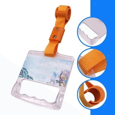 Anillo de manija transparente correa de manija de coche con ranura para tarjeta publicitaria antideslizante Foto 1 de 4