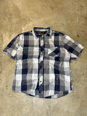 Y2K Hawk Skate Plaid Shirt Mens XL Short Sleeve Collared Button Up - Image 1 of 4